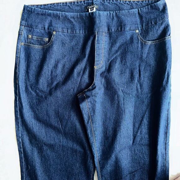 NWOT Women’s Size 22 Chadwicks Pull On Dark Blue Denim Jeans - Picture 3 of 7